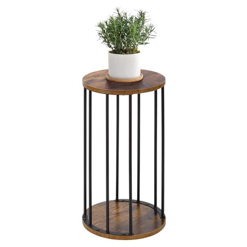 HDANI Rund Pflanzenständer Metall 35cm,Solider und Robuster Blumenständer für Wohnzimmer, Garten,Balkon, Blumenhocker Holzfür,Vintagebraun-Schwarz HDANI Rund Pflanzenständer Metall 35cm,Solider und Robuster Blumenständer für Wohnzimmer, Garten,Balkon, Blumenhocker Holzfür,Vintagebraun-Schwarz von HDANI