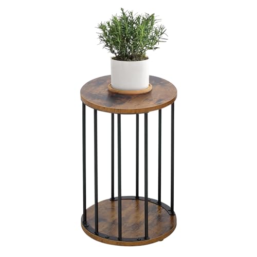 HDANI Rund Pflanzenständer Metall 45cm,Solider und Robuster Blumenständer für Wohnzimmer, Garten,Balkon, Blumenhocker Holzfür,Vintagebraun-Schwarz HDANI Rund Pflanzenständer Metall 45cm,Solider und Robuster Blumenständer für Wohnzimmer, Garten,Balkon, Blumenhocker Holzfür,Vintagebraun-Schwarz von HDANI
