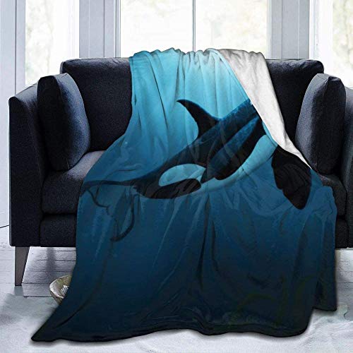 HDAXIA Decke Kuscheldecke,The Dreamer Orca, warmes ultraweiches Flanellvlies Leichte Decke Schlafsofa Wohnzimmer Schlafzimmer für Erwachsene Kinder von HDAXIA