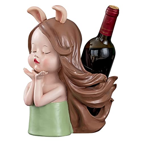 HDBCYUAZ Flaschenregal Süße Mädchen Weinregale Ornamente Kreative Geschenk Desktop Weinständer und dekorative Geschenke Multicolor Home Wohnzimmerdekorationen Weinflaschenhalter(C) von HDBCYUAZ