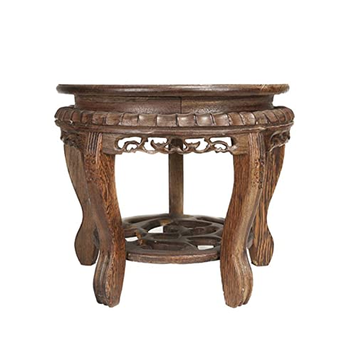HDBCYUAZ Ornament Basis Hölzerne Vase Base Holz Erhöhte Basisanzeige Stand Sockel for Bonsai Seltsame Stein Holzpalette Vase Buddha Ornamente Holz Vase Basis(B) von HDBCYUAZ