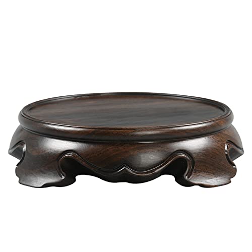 HDBCYUAZ Ornament Basis Hölzerne Vase Base Runde Kleine Display Ständer Vase Teekanne Blumentopf Holz Base Sockel Kunsthandwerk Dekoration Ornamente Statue Base Holz Vase Basis(S) von HDBCYUAZ