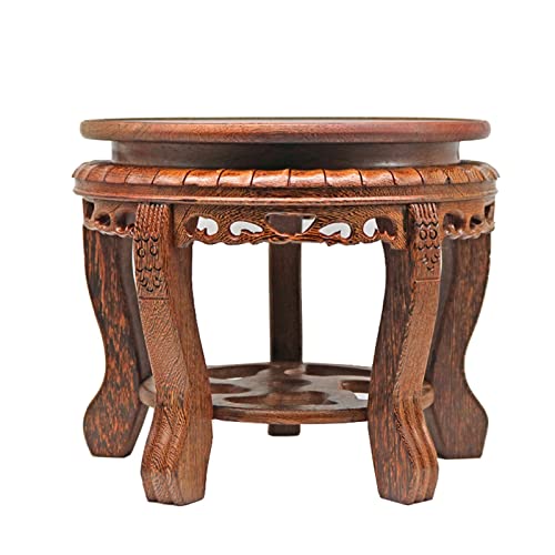 HDBCYUAZ Ornament Basis Hölzerne Vase Base erhöhte Basis-Sockel for Bonsai-Stein-Holzpalettenvase Buddha-Ornamente-Anzeigen-Stand Holz Vase Basis(M) von HDBCYUAZ