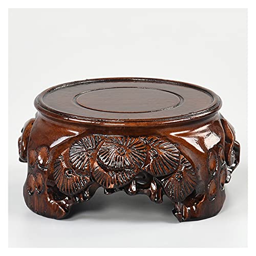 HDBCYUAZ Ornament Basis Hölzerne Vase-Basisrunde Sockel-Display-Ständer für Blumentopf ungerade Steinschmuck Holzbasis 3 Zoll hoch Holz Vase Basis(S) von HDBCYUAZ