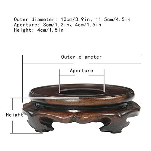 HDBCYUAZ Ornament Basis Hölzerne Vasenbasis sphärische Ornamente Base Kürbis Bonsai-Fisch-Tank-Arc-Verzierungen Holzanzeigeständer Holz Vase Basis(S) von HDBCYUAZ