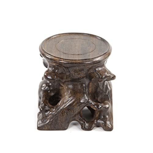 HDBCYUAZ Ornament Basis Holzanzeige Base Buddha Statue Base Holz Base Bonsai Pedestal Teekanne Pedestal Tray Ornament Display Stand for Home Büro Dekoration Holz Vase Basis(B) von HDBCYUAZ