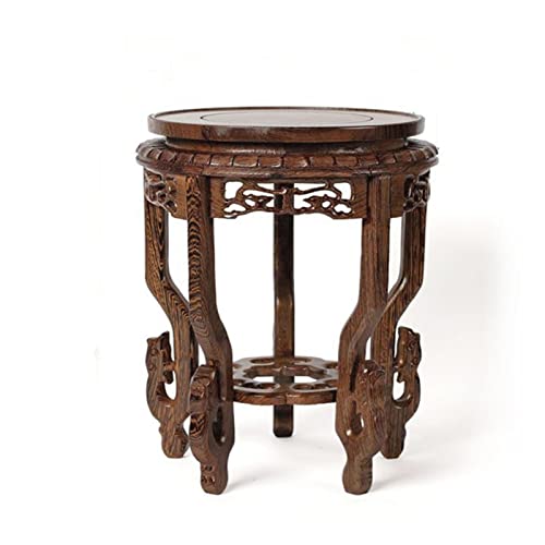 HDBCYUAZ Ornament Basis Holzausstellungsstand Hühnerflügel Holz Blumentopf Ornamente Basis Balkon Blumen Tisch Blumenständer Wohnzimmer Chinesisches Fischtankregal Holz Vase Basis von HDBCYUAZ