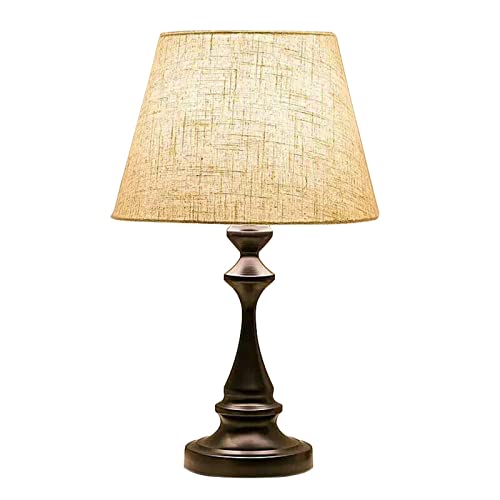 HDBCYUAZ SchreibtischLampe Tischlampen mit Stoff-Leinen-Schirm Metallsockel Nachttischlampen for Schlafzimmer Wohnzimmer Büro Schreibtisch Dimmlampen Schreibtischlampe LED(Dimming switch) von HDBCYUAZ
