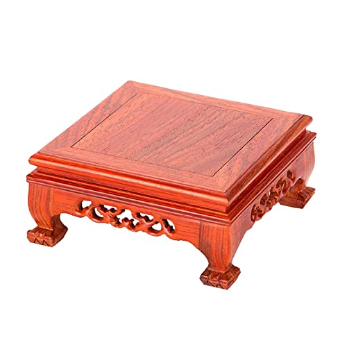 Ornament Basis Hölzerne Vase Basis Quadratische Form Holz Teekanne Base Buddha Statue Dekoration Basis for Dekoration Display Stand Halterung Holz Vase Basis(M) von HDBCYUAZ