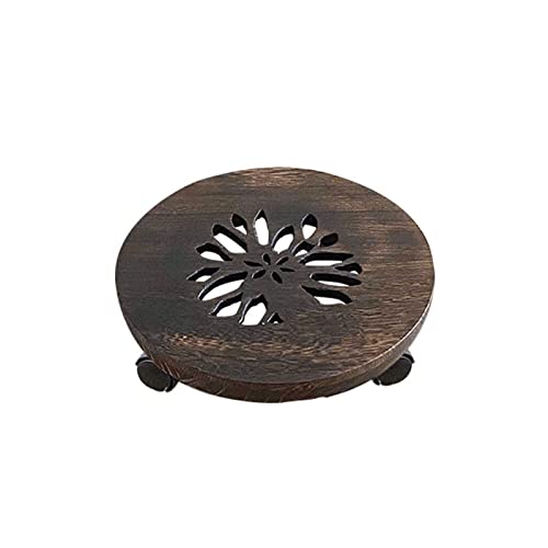 Ornament Basis Trolley mit 360 ° rotierenden Rollen Walzschale Heavy Duty Topfpflanze Stand Trolley Rollenrollen for Hallen-Outdoor-Topf-Ornamente Holz Vase Basis(B) von HDBCYUAZ