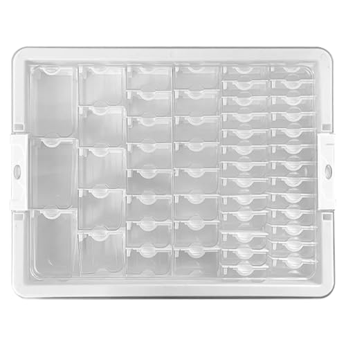 1 Set Perlen -Aufbewahrungslösungen umfassen 50 klar abnehmbare Perlenspeicherbehälter mit Snap Shut Deckel, Kunststofforganisator Box für Nagelkunststrauchschmuckbehälter von HDBHSBE