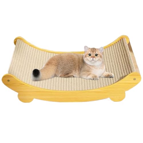 Cat Scratch Bed 2 in 1 Sisal Cat Scratching Board Curved Scratcher Dampproof Sturdy Scratch Resistant Easy Assembly Scratchers for Indoor Cats, L Scratching Board von HDBHSBE