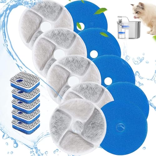 Cat Water Fountain Filter 5 Sets Pet Water Fountain Filter 4.13 '' Katzenersatz Triple Filtrationssystem für automatisches Haustier Cat Water Fountain Filter 5 Sets Pet Water Fountain Filter 4.13 '' Katzenersatz Triple Filtrationssystem für automatisches Haustier von HDBHSBE
