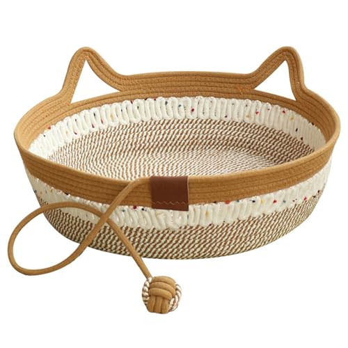 HDBHSBE Katzenkorb faltbares Katzenkorbbett Verschleiß resistentes Korbbett mit Seilball -Waschbeschwerde Nest Nein SHREDDING Rattan für Innenkatzen weniger als 6 kg HDBHSBE Katzenkorb faltbares Katzenkorbbett Verschleiß resistentes Korbbett mit Seilball -Waschbeschwerde Nest Nein SHREDDING Rattan für Innenkatzen weniger als 6 kg von HDBHSBE