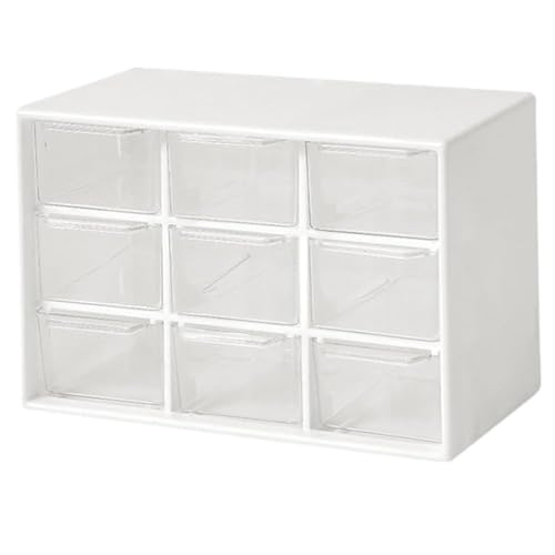 HDBHSBE Plastikschubladenlager 9 Schubladenlagerorganisator, 7x4.7x4 Box mit klaren Schubladen, kleine Teile Perlen Organizer -Box -Handwerksorganisatoren und für Bürodesktop von HDBHSBE