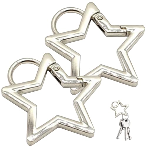Star Carabiner Clip, 2pcs Star Keychain Metallschlüssel Ring Heavy Duty Keychain Clip Polish Star Carabiner Clip, 2pcs Star Keychain Metallschlüssel Ring Heavy Duty Keychain Clip Polish von HDBHSBE