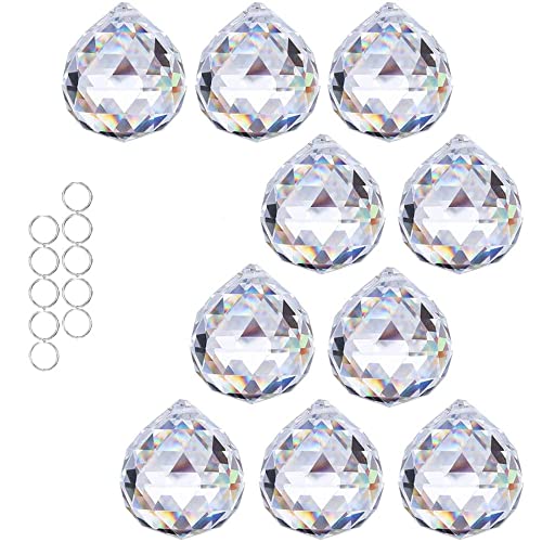 40 mm 10 Stück Kristallkugelprisma 4,9 cm dekorative Kugel für Kronleuchter, Fenster, Sonnenfänger, Regenbogenmacher von HDCRYSTALGIFTS