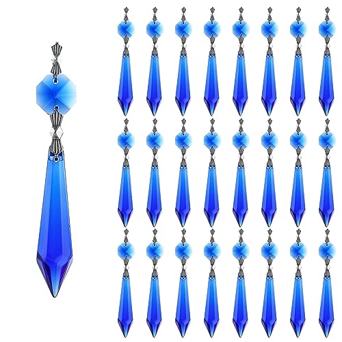 HDCRYSTALGIFTS 25 blaue Kronleuchter Kristalle Ersatz Kronleuchter Eiszapfen Kristall Prismen Kristall Tropfen Prismen von HDCRYSTALGIFTS
