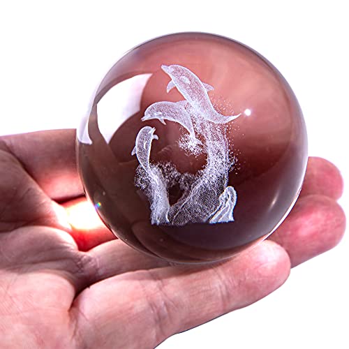 HDCRYSTALGIFTS Delfin-Kristallkugel, Briefbeschwerer mit Ständer, 60 mm, 3D-Lasergravur, Glaskugeln HDCRYSTALGIFTS Delfin-Kristallkugel, Briefbeschwerer mit Ständer, 60 mm, 3D-Lasergravur, Glaskugeln von HDCRYSTALGIFTS