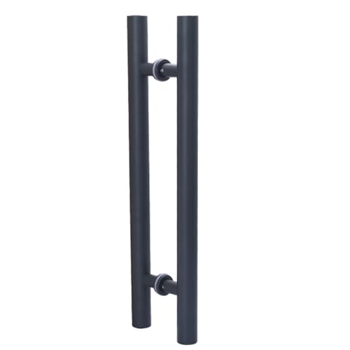 HDEYRSX 1 Paar Schiebetürgriff im Scheunenstil,Edelstahl Runder Duschtürgriff,Duschkabinen-Griffe,Beidseitig Dusche Türknopf Griff für Glas-,Holztür (Lochabstand 360mm,Grau) von HDEYRSX