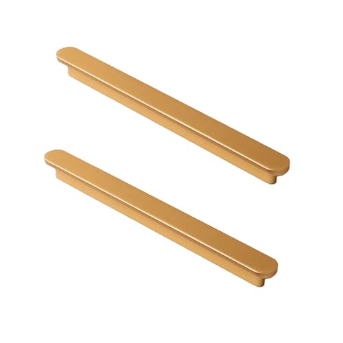 HDEYRSX 2 Stück Küchengriffe Möbelgriffe Türgriff T Stangengriff Aluminiumlegierung Schubladenknöpfe Kleiderschrank Zieht Griffe für Küche Schlafzimmer,Mit Schrauben (Gold,Länge 500mm) von HDEYRSX