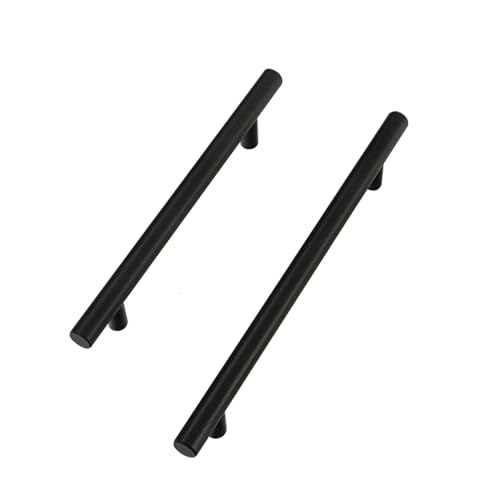 HDEYRSX 2 Stück Möbelgriffe Schrankgriffe Türgriffe Küchengriffe Aluminium Schubladenknopf T Stangengriff Kleiderschrank Zieht Griffe für Schlafzimmer,Wohnzimmer,Kommode (Länge 278mm,Schwarz) von HDEYRSX