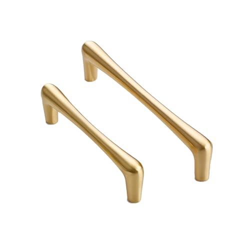 HDEYRSX 2 Stück Türgriffe Küche Griffe Schrankgriff,Schubladenknöpfe,Stangengriff Zinklegierung Küchenschränke Möbelgriffe Kleiderschrank Zieht Griffe,mit Schrauben (Lochabstand 192mm,Gold) von HDEYRSX
