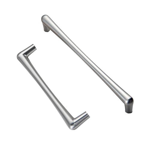 HDEYRSX 2 Stück Türgriffe Küche Griffe Schrankgriff,Schubladenknöpfe,Stangengriff Zinklegierung Küchenschränke Möbelgriffe Kleiderschrank Zieht Griffe,mit Schrauben (Lochabstand 192mm,Silber) von HDEYRSX