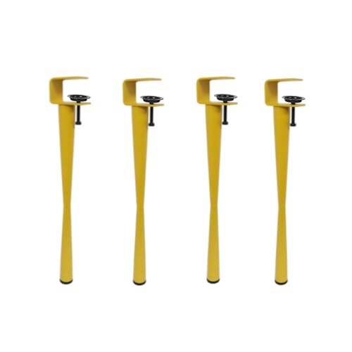 HDEYRSX 4X Tischbeine Metall Tischgestell Tischbein Möbelfüsse Tischkufen F-Form Schutzfüße für Couchtisch,Esstisch,Schreibtisch,DIY-Projekte wie Esstisch,Stanzfreies Design (Gelb,75cm) von HDEYRSX