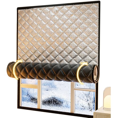 HDEYRSX Fenster Isolierfolie Kälteschutz Wärmeschutzvorhang Isolier Schutz Vorhang,Winddicht Winddichte Staubdichte Fensterisolierung für den Winter,Selbstklebendes Klebeband (148cm x 220cm) von HDEYRSX
