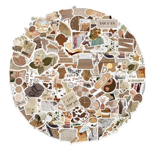 112 Stück Vintage Aufkleber Kunst Collage Handbuch Erwachsene Ästhetik Polyvinylchlorid Wasserdicht DIY Handy Gehäuse Laptop Gitarre von HDFHDF