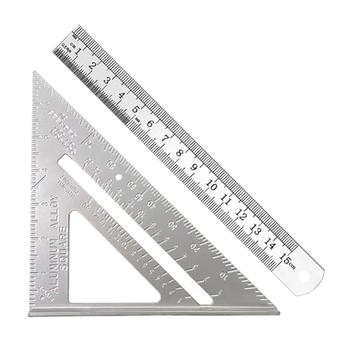 1 Dreieckslineal, 1 Lineal, Holzbearbeitungs-Dreieckslineal, Schreiner-Werkzeugset, Konstruktionswinkelmessgerät, Holzbearbeitungs-Dreiecksbrett-Werkzeug 1 Dreieckslineal, 1 Lineal, Holzbearbeitungs-Dreieckslineal, Schreiner-Werkzeugset, Konstruktionswinkelmessgerät, Holzbearbeitungs-Dreiecksbrett-Werkzeug von HDGSAFD