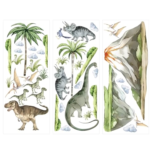 1 Stück Dinosaurier Wandaufkleber, Kreativer Cartoon Selbstklebender Hintergrund Wandaufkleber, Diy-Künstlerische Wanddekoration Malerei Wand, Jungen Home Schlafzimmer Dekorationsaufkleber. von HDGSAFD