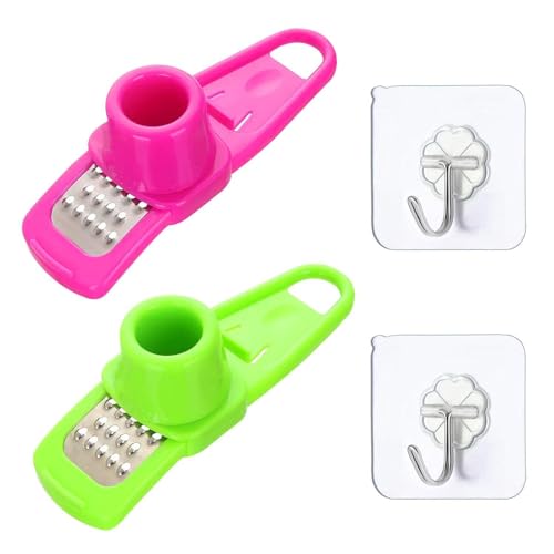 2 Stück Knoblauchreiben, 2 Stück Transparente Haken, Knoblauchreibe, Kreative Mini-Reibe, Küchenhelfer von HDGSAFD