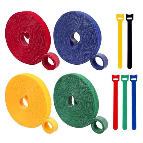 4 Rollen Kabelbinder, 5 Stück Kabelbinder, Selbstklebende Klettbänder, Befestigungsband, Nylon-Drahtband, Netzkabel-Organizer, Geeignet Für Datenleitungen Und Kabel von HDGSAFD
