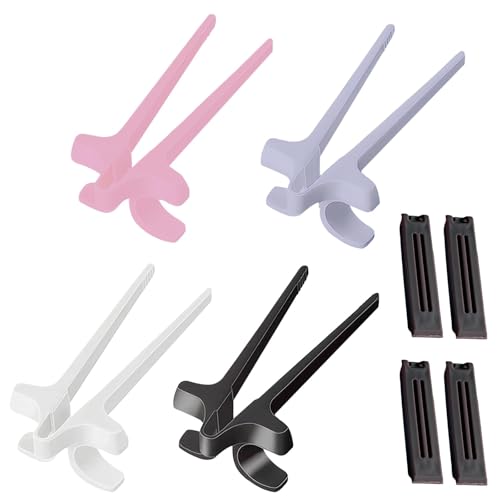 4 Stück Finger-Essstäbchen Und 4 Stück Snack-Verschlussklammern, Kunststoff-Essstäbchen, Tragbare Essstäbchen, Snack-Essstäbchen, Feuchtigkeitsbeständige Verschlussklammern von HDGSAFD