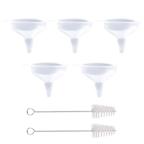 5 Stück Mini-Trichter, 2 Teile Reinigungspinsel, Plastik-Transparent-Trichter, Multifunktionaler Pakettrichter, Parfümhautpflegeprodukt-Lotion-Spender, Küchentrichter. 5 Stück Mini-Trichter, 2 Teile Reinigungspinsel, Plastik-Transparent-Trichter, Multifunktionaler Pakettrichter, Parfümhautpflegeprodukt-Lotion-Spender, Küchentrichter. von HDGSAFD