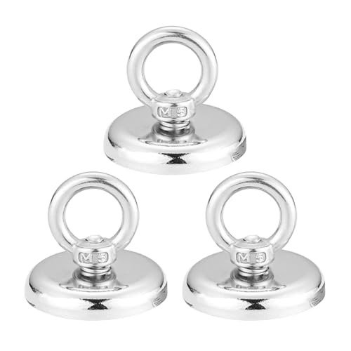 HDGSAFD 3 Stück Leistungsstarke Magnete, Runde Saugnäpfe Aus Eisen, Magnetische Metallbasis, Ndfeb-Magnete, Starker Magnethalter von HDGSAFD