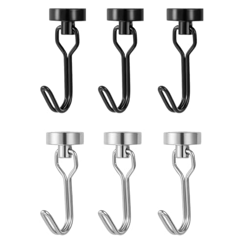 HDGSAFD 6 Stück Magnethaken, Magnetische Kleiderhaken, Drehbare Magnethaken, Kühlschrank-Magnethaken, Magnethaken Zum Aufhängen von HDGSAFD