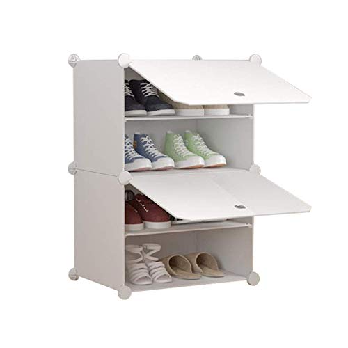 Schuhregal Kunststoff Flur Schrank Lagerschrank Modulares Regal Mehrzweck Staubdicht DIY Montage Einfach Modern Weiß Schuhregal von HDGTDR3SS2696SSSSTT