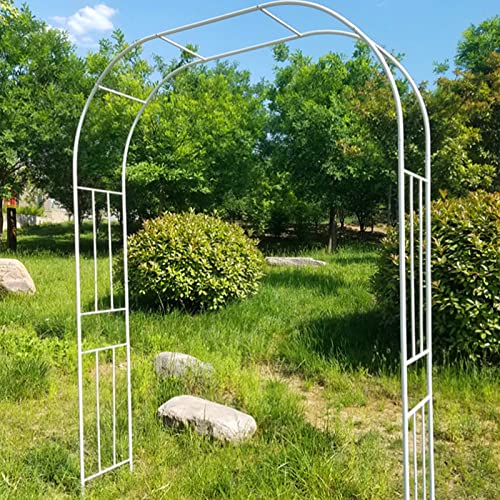 Gartenbogen Gartenbogen Deko Bogen Metall Lichtbogen für mehrere Kletterpflanzen Bogen für Garten Rasen Party Hochzeitsdeko Schwarz Weiß 3x2.4m (Weiß 2.4x2.4m) von HDGTDR3SS2865SSSSTT