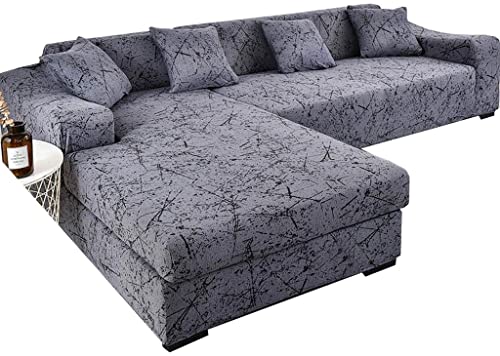 Couchbezug L Form Eckcouch L-Förmige Sofabezug Sofahusse Rechts Links Sofabezüge 1 2 3 4 Sitzer Beige Grau Schwarz Elastische Couch Bezug Sofa Überzug Ecksofa Sofa Hussen Abdeckung von HDGZ