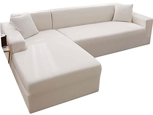 Sofabezug Couchbezug L U Form L-Förmige Sofabezüge Grau Beige Braun Sofahusse Stretch Eckcouch Rechts Links L-vormig Bank Sofa Hussen 1 2 3 4 Sitzer 3er 2er Couch Bezug Überzug Ecksofa Cover von HDGZ