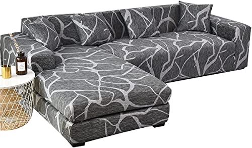 Sofabezug Sofahusse L U Form Beige Grau Braun L-Förmige Sofabezüge Hellgrau Eckcouch Rechts Links 1 2 3 4 Sitzer L-vormig Bank Sofa Hussen Stretch 3er 2er Couch Bezug Überzug Ecksofa Cover von HDGZ