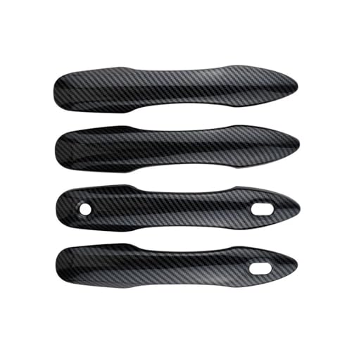 HDHCSCAGH Auto Türgriff Abdeckung Trim Für Toyota Für Corolla Für Cross Für XG10 2021 2022 2023 2024 Türgriffabdeckung Dekorationsaufkleber Außentürgriffe(Carbon Fiber Black) von HDHCSCAGH