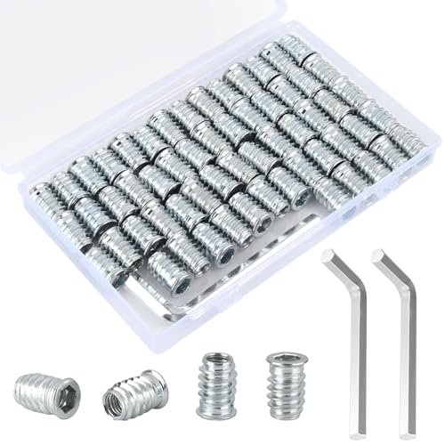 60 Stück Einschraubmutter M8, M8 x 20 mm Einschraubmuffen Gewindebuchse, Gewindeeinsatz Holz aus Verzinktem Stahl, Einschlagmuttern M8, Hex Innensechskant Mutter für Holzmöbel 60 Stück Einschraubmutter M8, M8 x 20 mm Einschraubmuffen Gewindebuchse, Gewindeeinsatz Holz aus Verzinktem Stahl, Einschlagmuttern M8, Hex Innensechskant Mutter für Holzmöbel von HDHGXUJRD