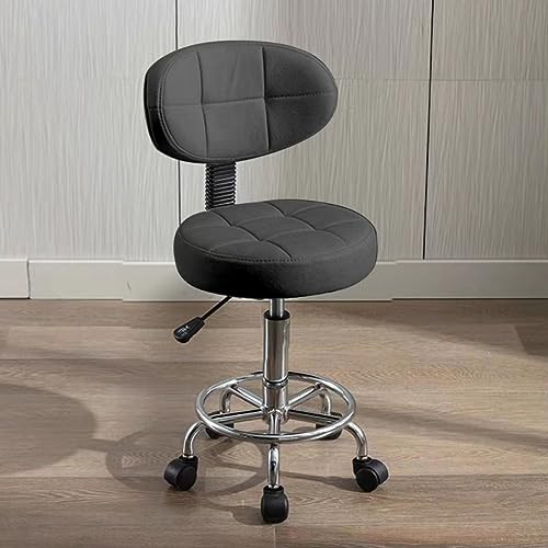 HDHNBA Moderner Büro-Schreibtischstuhl, Rollhocker, Computerstuhl mit niedriger Rückenlehne, höhenverstellbar, für Arbeit, Zuhause, Salon, Zeichnen, Drehaufgabe mit Fußstütze (1 Stück) von HDHNBA