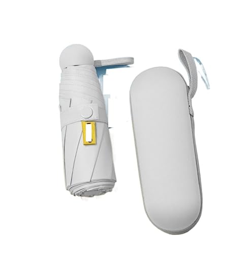 HDICUHNANU Beschichtung Gegen Faltschirme Fünffacher 8-Knochen-Sonnenschirm Kleiner Tragbarer Taschenschirm Sonnenschutz UV-Schutzschirm Reiseschirm Windsicher Leicht Klassisch(Beige) von HDICUHNANU