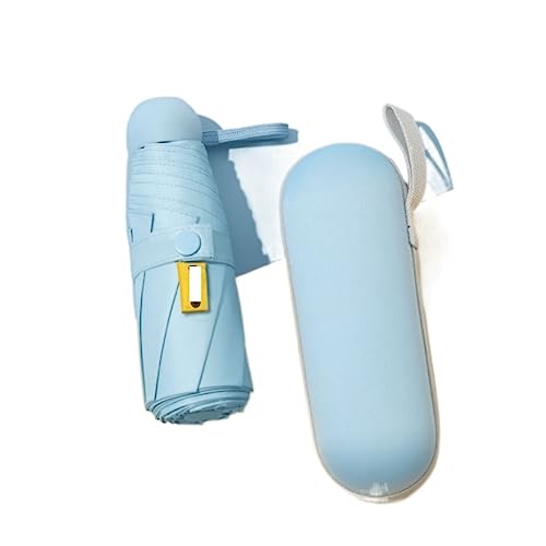 HDICUHNANU Beschichtung Gegen Faltschirme Fünffacher 8-Knochen-Sonnenschirm Kleiner Tragbarer Taschenschirm Sonnenschutz UV-Schutzschirm Reiseschirm Windsicher Leicht Klassisch(Blue) von HDICUHNANU