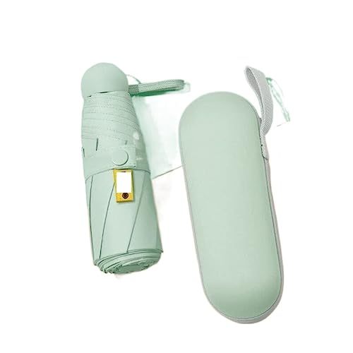 HDICUHNANU Beschichtung Gegen Faltschirme Fünffacher 8-Knochen-Sonnenschirm Kleiner Tragbarer Taschenschirm Sonnenschutz UV-Schutzschirm Reiseschirm Windsicher Leicht Klassisch(Light Green) von HDICUHNANU